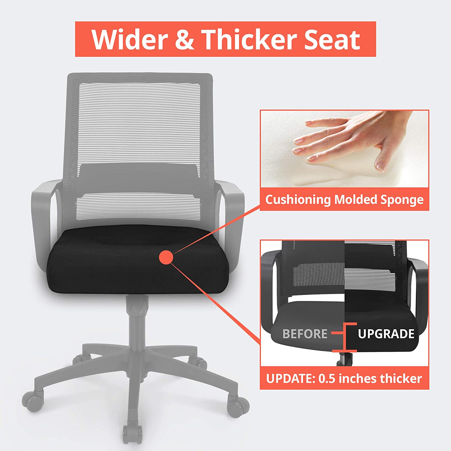 NEO CHAIR Office Chair Ergonomic Desk Chair Mesh Computer Chair Lumbar Support Modern Executive Adjustable Rolling Swivel Chair Comfortable Mid Black Task Home Office Chair, Black-Fabric NEO CHAIR Office Chair Ergonomic Desk Chair Mesh Computer Chair Lumbar Support Modern Executive Adjustable Rolling Swivel Chair Comfortable Mid Black Task Home Office Chair, Black-Fabric